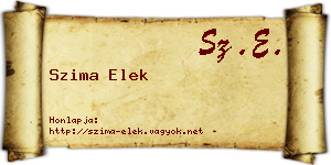 Szima Elek névjegykártya