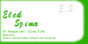 elek szima business card